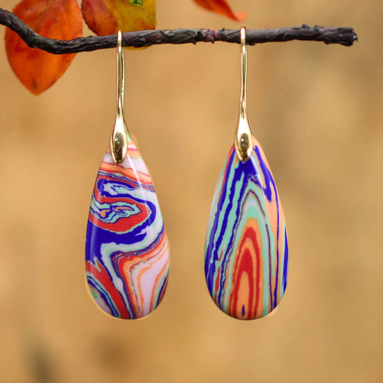 Artisan Resin Modern Drop Earrings