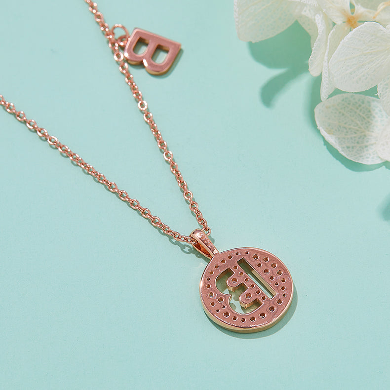 B Initial Moissanite Necklace