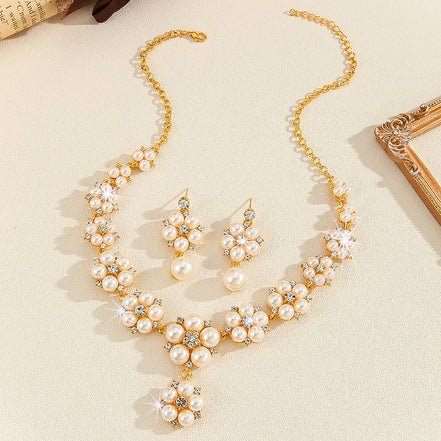 Vintage Pearl & Rhinestone 3 Piece Jewelry Set