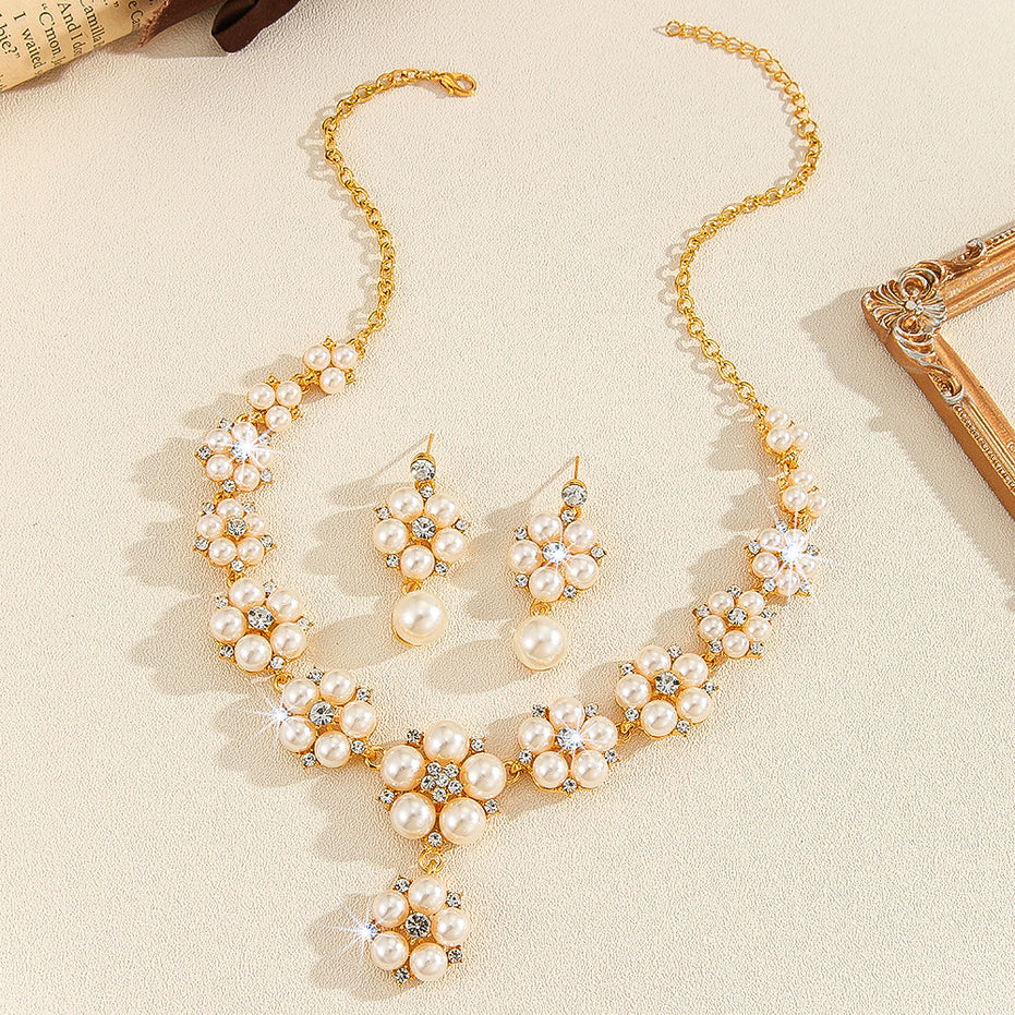 Vintage Pearl & Rhinestone 3 Piece Jewelry Set