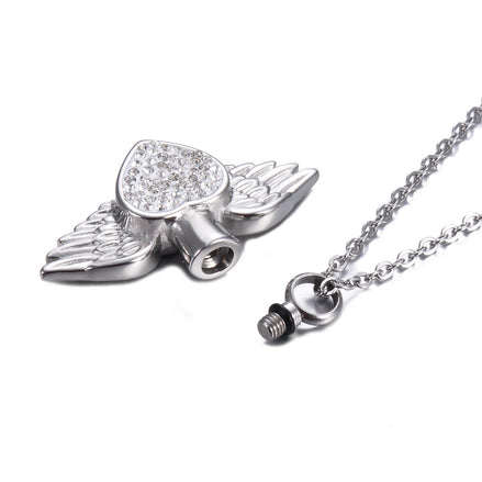 Heart Wings Diamond Ash Pendant