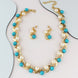 Pearl & Turquoise Necklace Earrings Set