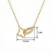 Clover Pave Ring Necklace | 18K Gold-Plated 925 Silver | Women's