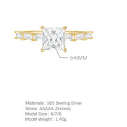 Luxury Square Diamond Studded Ring for Women