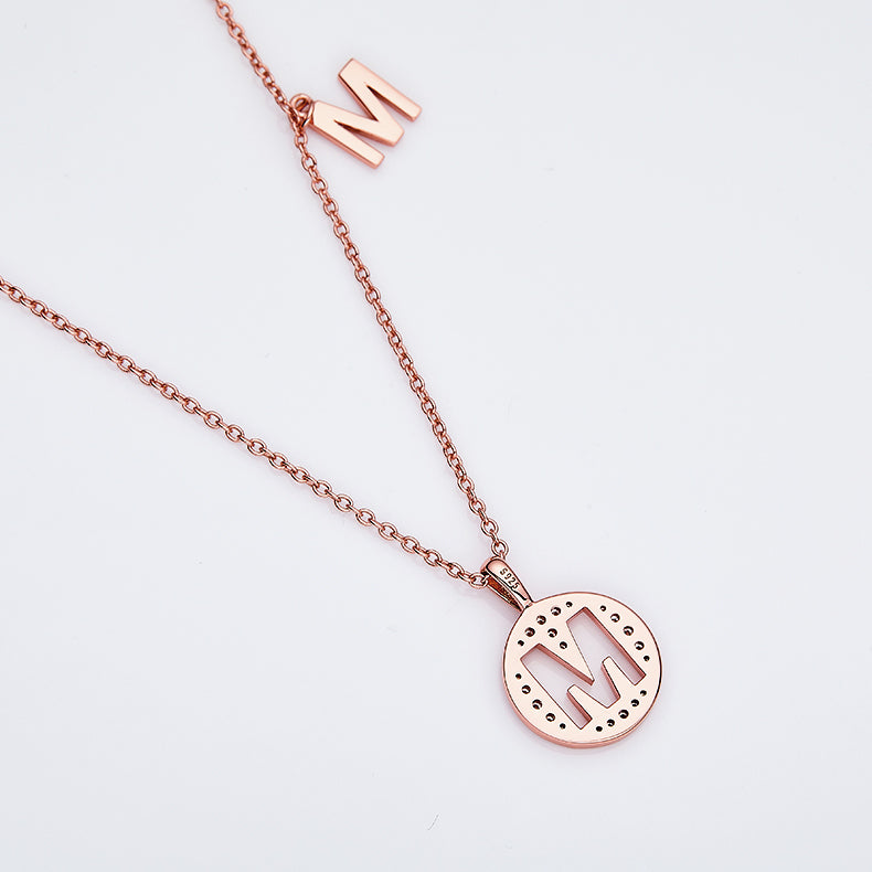 M Initial Moissanite Necklace