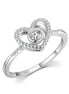 S925 Silver Heart Diamond Ring for Women