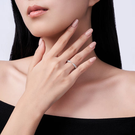 Morganite Solitaire Ring | Platinum-Plated S925 Silver | Jubris