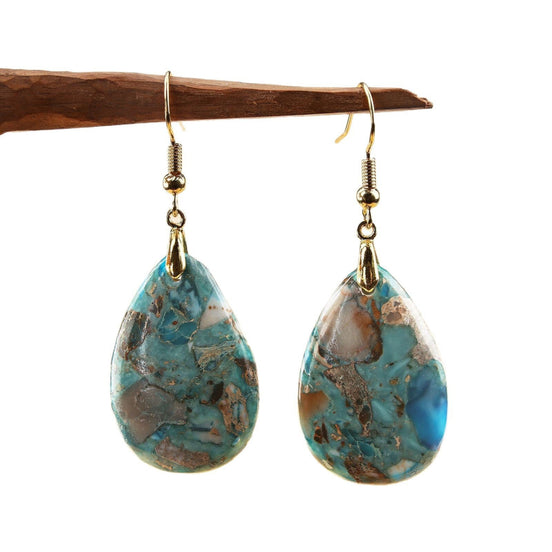 Natural Stone Teardrop Earrings for Women