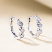 European & American Style Diamond C-Shaped Earrings
