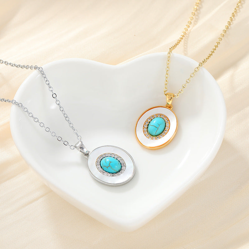 Fashion Simple Niche Oval Couple Necklace