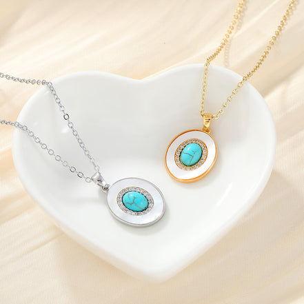 Fashion Simple Niche Oval Couple Necklace