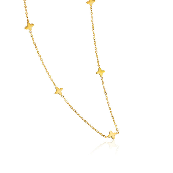 Gold Cross Charm Necklace