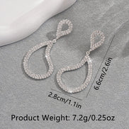 Geometric Fashion Full Diamond Earrings