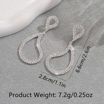 Geometric Fashion Full Diamond Earrings
