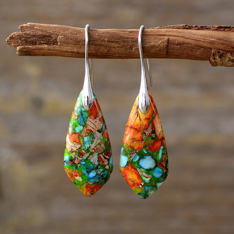 Geometric Stone Pendant Earrings for Women