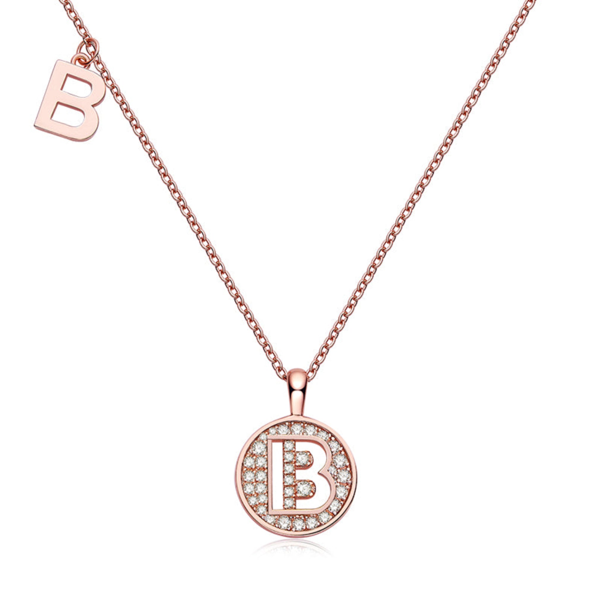 B Initial Moissanite Necklace
