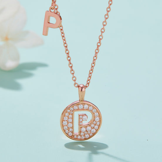 P Initial Moissanite Necklace