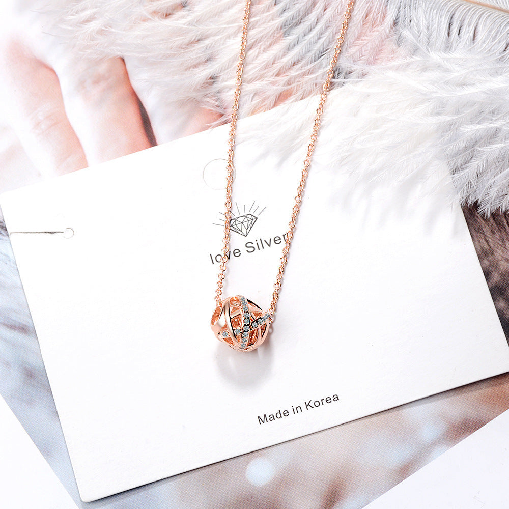 Minimalist Diamond Studded Hollow Necklace