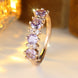 French Style Round Purple Diamond Edged Ring