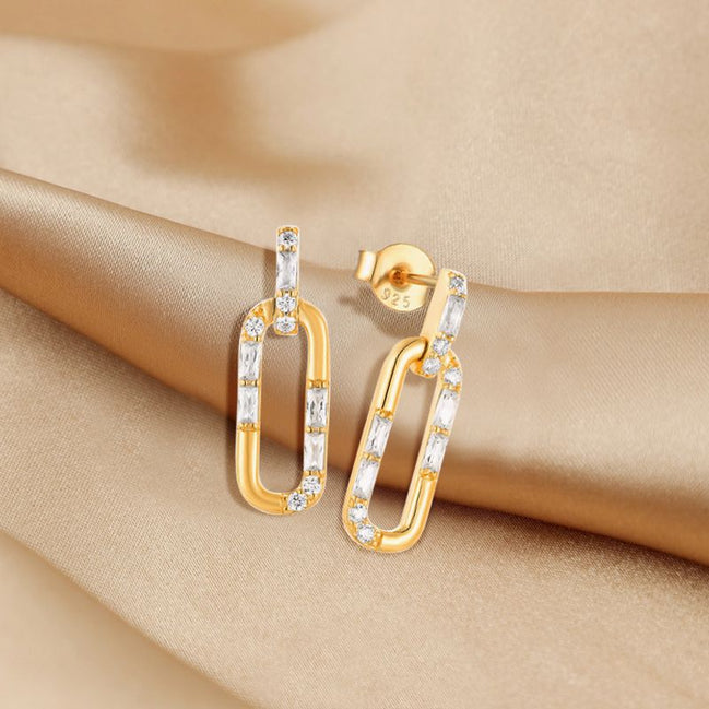 Geometric Diamond Necklace & Earrings Set