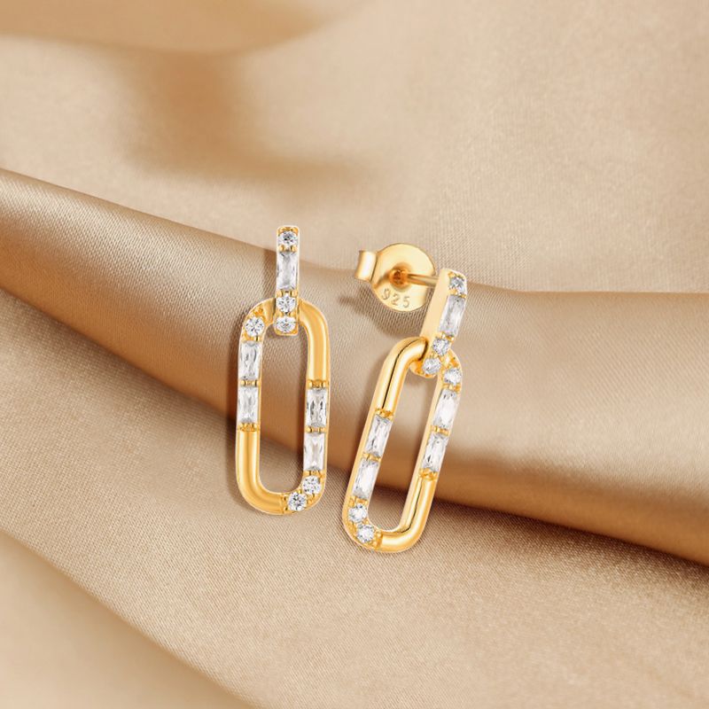 Geometric Diamond Necklace & Earrings Set