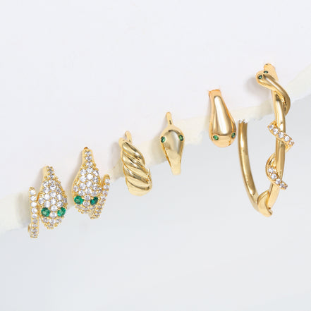 Light Luxury Snake Shaped Earring Set