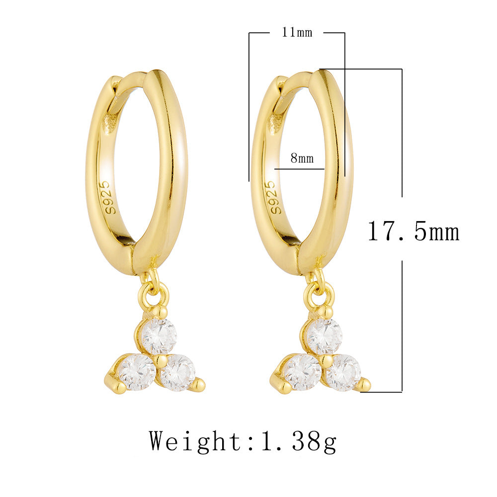 S925 Sterling Silver & Gold Hoop Earrings