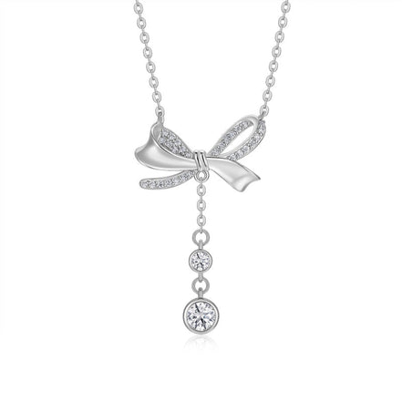 Halo Moissanite Necklace | Platinum-Plated S925 Silver | Minimalist
