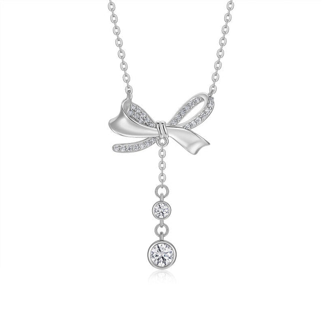 Halo Moissanite Necklace | Platinum-Plated S925 Silver | Minimalist