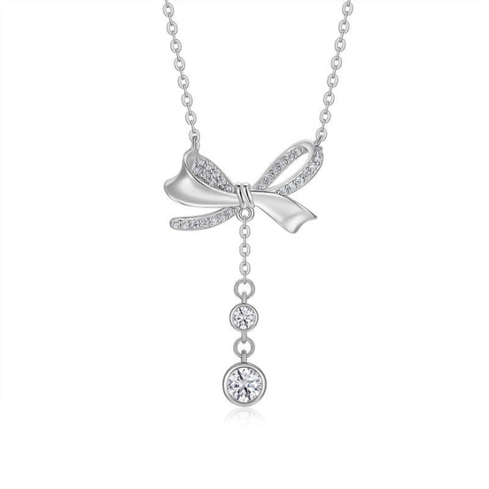 Halo Moissanite Necklace | Platinum-Plated S925 Silver | Minimalist