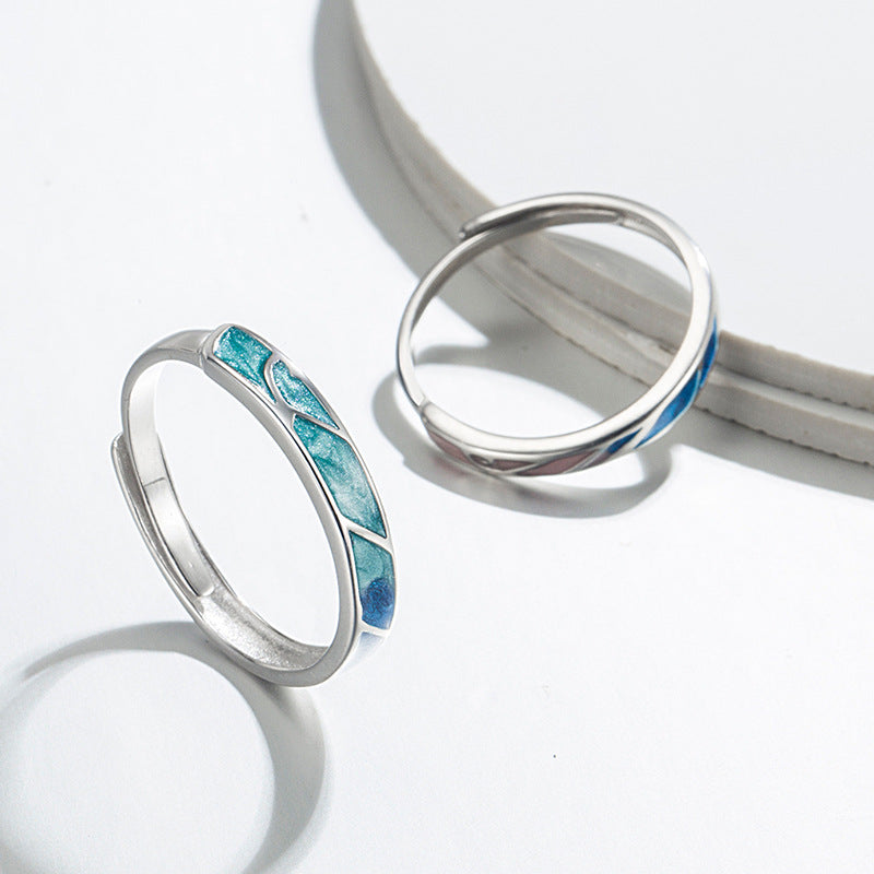 Sterling Silver Matching Couple Rings Set