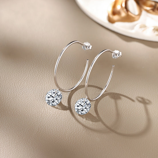 Halo Moissanite Stud Earrings | Platinum-Plated S925 Silver