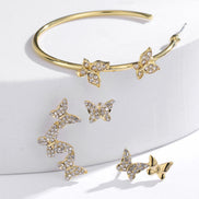 New butterfly earring set combination