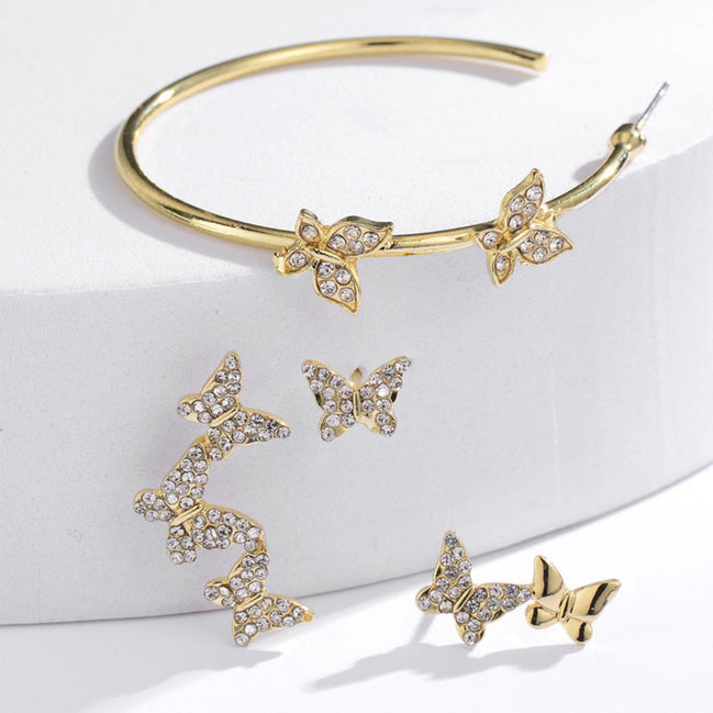 New butterfly earring set combination