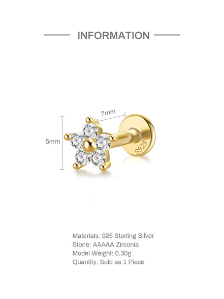 Sunflower Diamond Sterling Earrings