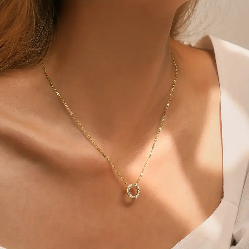 Fully Diamond studded Round Necklace