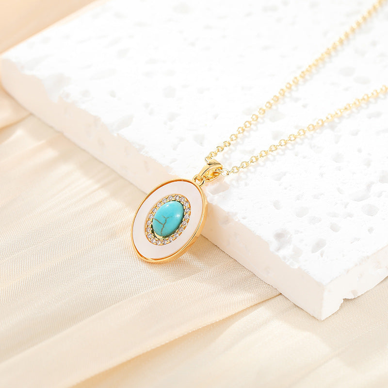 Fashion Simple Niche Oval Couple Necklace