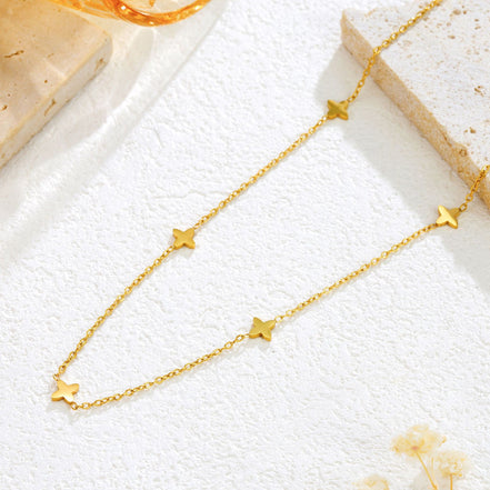 Gold Cross Charm Necklace