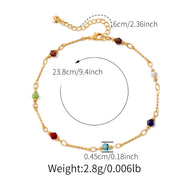 Gold Geometric Crystal Anklet for Women