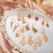 Gold Charm Hoop Earring Set 9 Pieces