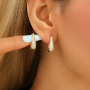 Elegant Full Diamond Copper Earrings
