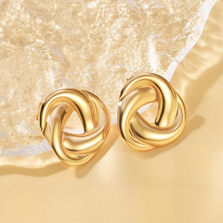 Gold Geometric Irregular Earrings for Women
