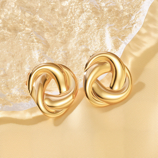 Gold Geometric Irregular Earrings for Women
