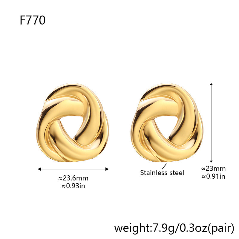 Gold Geometric Irregular Earrings for Women