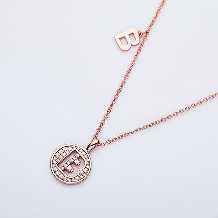 B Initial Moissanite Necklace