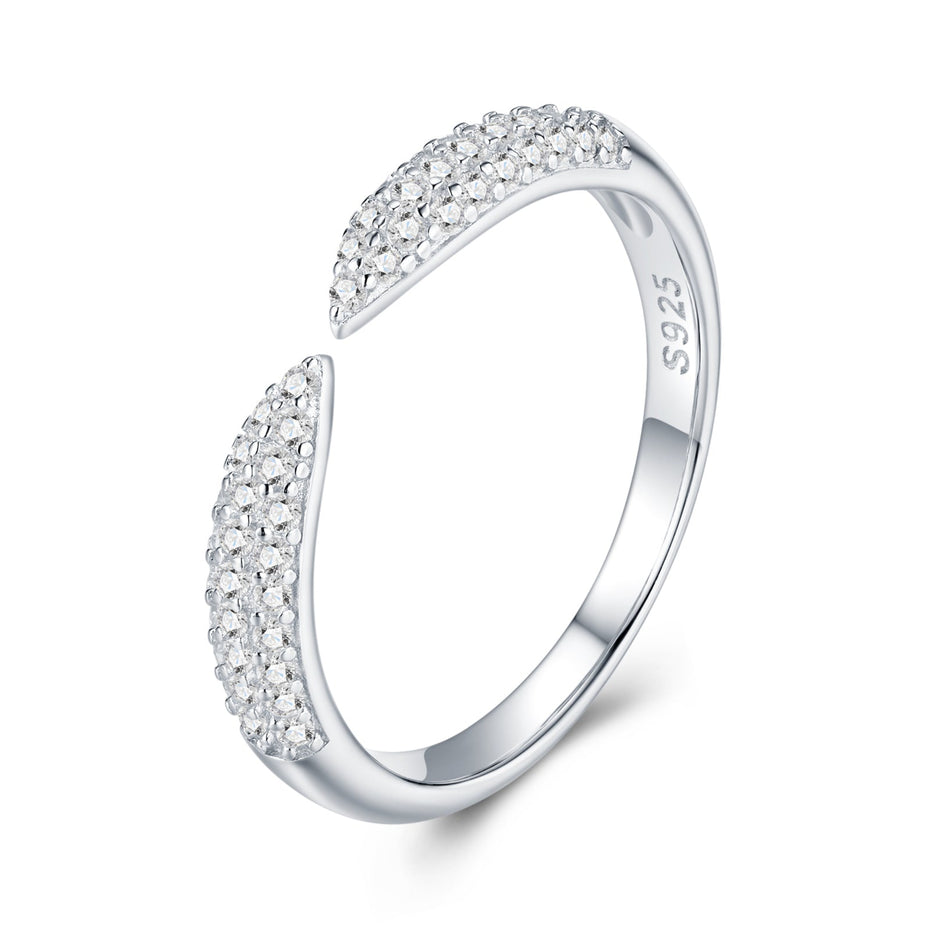 Morganite Solitaire Ring | Platinum-Plated S925 Silver | Jubris