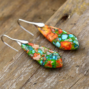 Geometric Stone Pendant Earrings for Women