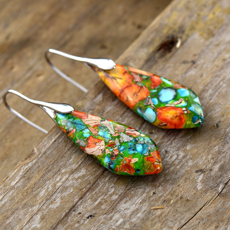 Geometric Stone Pendant Earrings for Women