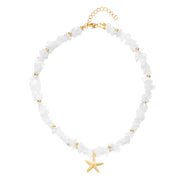 Small Gravel Starfish Pendant Necklace Choker