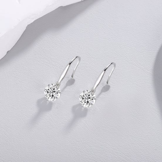 Round Moissanite Stud Earrings | S925 Silver
